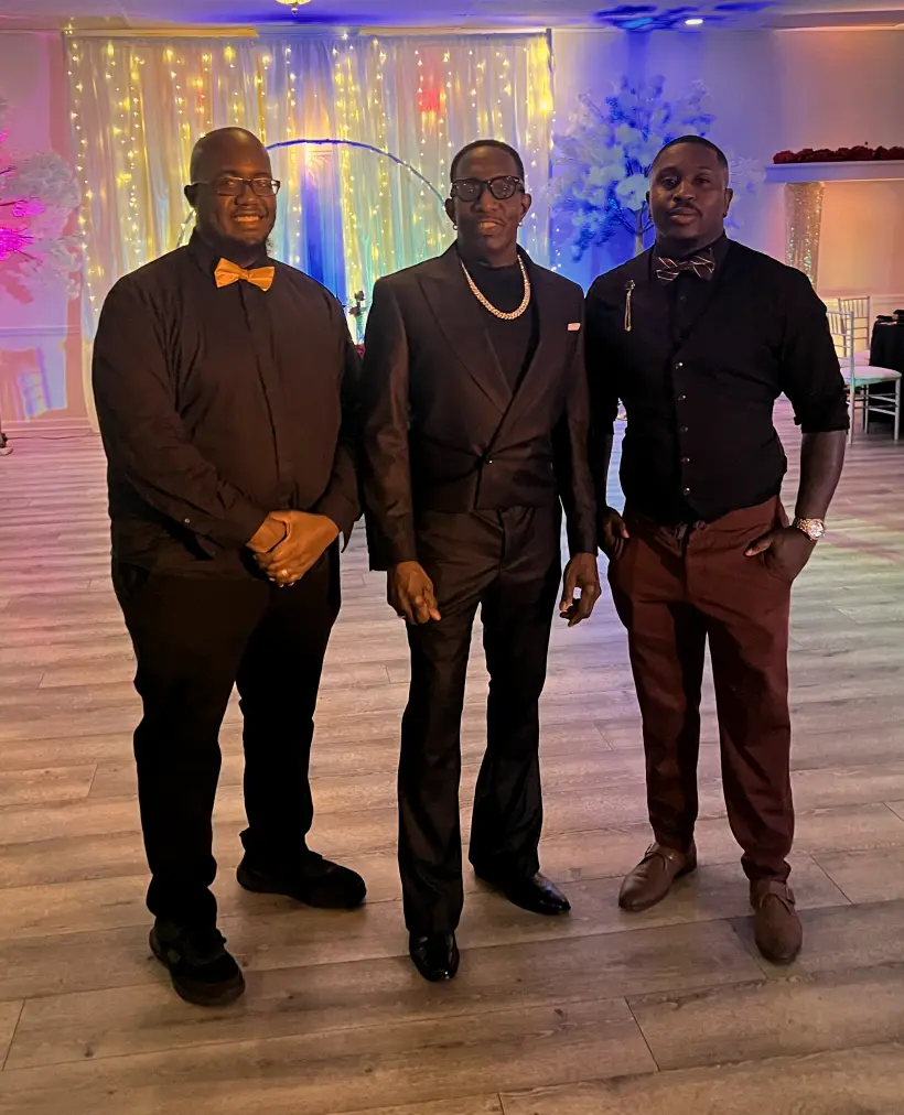 Jamal, Robert and Elijah in one of the ballrooms